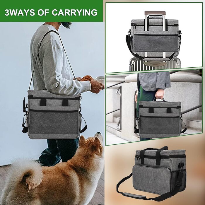 Трансформер для собак: сумка-переноска для подорожей з місткими кишенями, зручним ременем та двома складеними мисками. Ідеально для собак та котів.