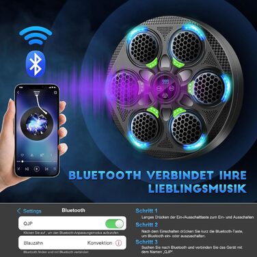 Музична боксерська машина: розумний набір для боксу з Bluetooth, 15 режимів швидкості та лічильник ударів для дорослих