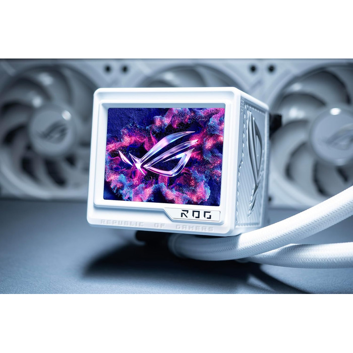 ASUS Prime LC ARGB LCD - Система водяного охолодження CPU з LCD-дисплеєм (2.3 дюйма, Asetek, Daisy-Chain, для Intel LGA 1851, 1700, 1200, 115X, AMD AM5, AM4) 3 вентилятори