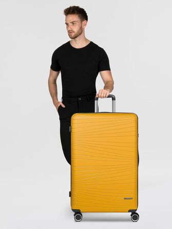 Набір валіз Franky Dallas 3.0 (3 шт.) | Жовтий, TSA-замок, 4 колеса, об'єм 36/60/92 л