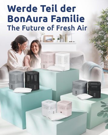 BonAura® Абсорбер вологи без струму - для підвалу, ванної кімнати та інших приміщень - набір з 6 гранул по 450г - захист від плісняви