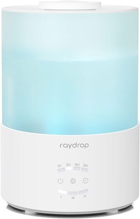 Ультразвуковий зволожувач повітря Raydrop 3L з аромадифузором та LED-підсвіткою, для спальні, дитячої кімнати та великих приміщень