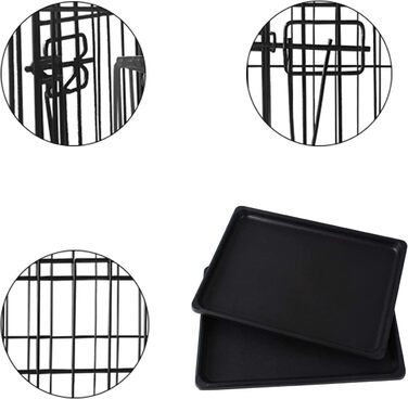 Клітка для собак 60x43x48 см, складана переноска з металу для собак, 2 дверцята, переноска для тварин, авто-переноска, клітка для собак Small