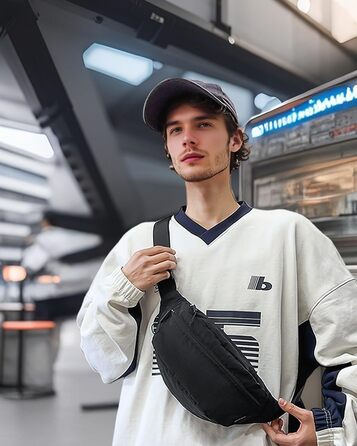 Поясна сумка чоловіча/жіноча водонепроникна для подорожей, фестивалів, спорту та міста (чорна)