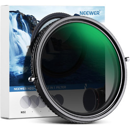 Фільтр ND2-ND32 та CPL 82 мм Neewer 2-в-1 - поляризаційний фільтр з нанопокриттям, водонепроникний, стійкий до подряпин
