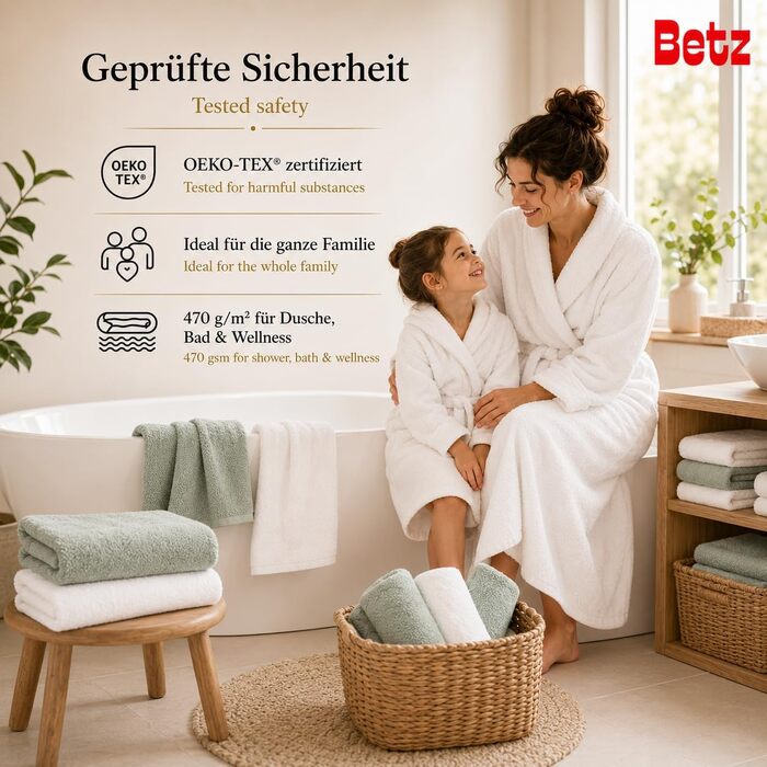 Набір рушників Betz Premium 12 предметів, 100% бавовна, Oeko-TEX, 470 г/м², колір сіно-зелений/ялиновий