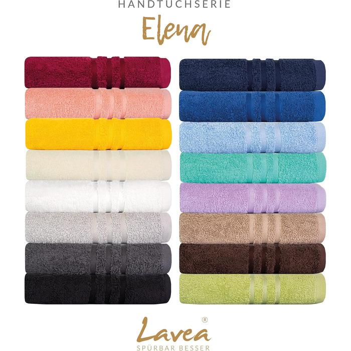 Набір рушників Lavea Elena, 100% бавовна, 10 предметів (4 рушники для рук, 2 банні, 2 гостьові, 2 рукавички), м'який махровий комплект для ванної та гостей, колір крем