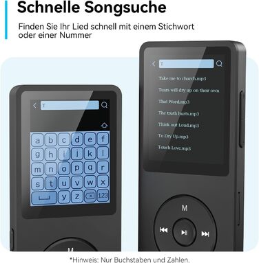 MP3 плеєр AGPTEK 32GB Bluetooth 5.3, 1.8