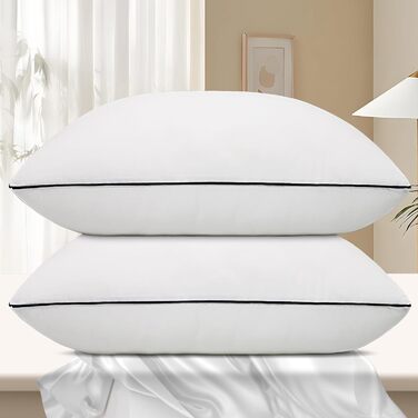 Подушки для сну Vorouhals Hotel Collection, 2 шт., стандартний розмір, охолоджуючі, супер м'яка альтернатива пуху, мікрофібра, для спини, живота та боку