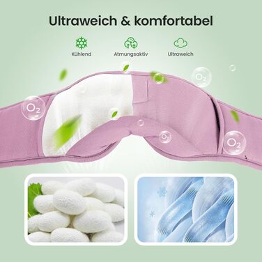 Маска для сну з Bluetooth навушниками LOVE EYE 3D, бамбукова, для чутливих очей та сну на боці, чорна (червона)