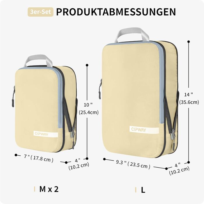 Набір кубиків-органайзерів для подорожей Cipway, 6 шт, білий, розширюваний, ультралегкий