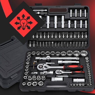 Набір торцевих ключів та біт Torx, 108 предметів, у кейсі
