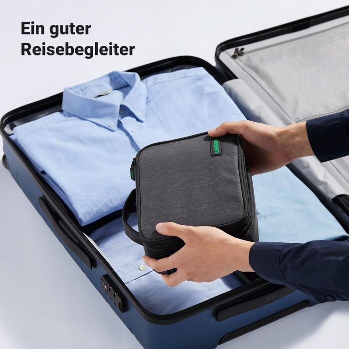 UGREEN Electronics Travel Cable Bag Universal Travel Cable Organizer Electronics Accessories Case 2-Layer Large Electronics Accessories Bag for Cables, Charger, Power Bank, Tablet
