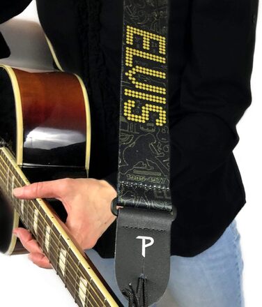 Гітарний ремінь Perri's Leather Poly Pro Hootenanny, 58 дюймів, чорний