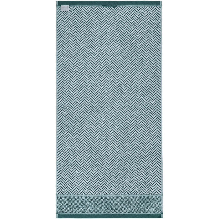 Набір рушників Herzbach Home: 2 рушники для душу 70x140 см + 3 рушники 50x100 см, 100% бавовна, блакитно-білий/зелений (океан)