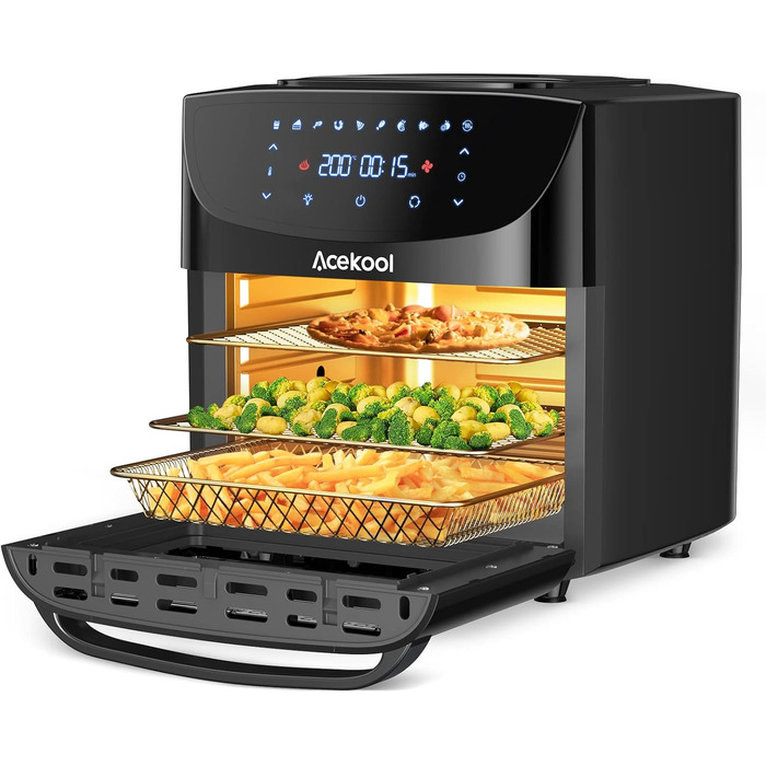 Hot Air Fryer 5QT XXL Fryer Hot Air Fryer Air Fryer with Silicone Liner, 8 Presets Quiet Air Fryer with Viewing Window Acekool 4.5L