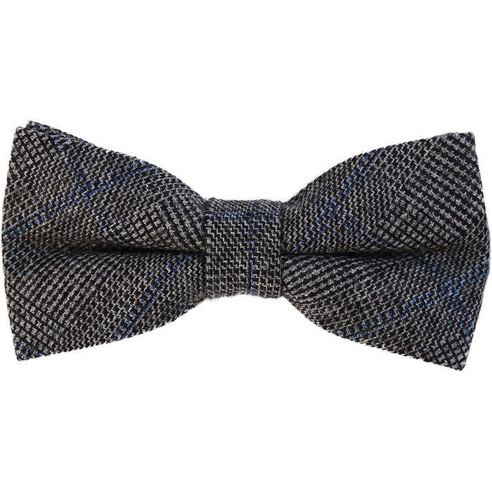 Метелик DonDon чоловічий, бавовняний, в клітку (синьо-чорно-сірий), з нагрудною хустинкою 23x23 см, стиль твід