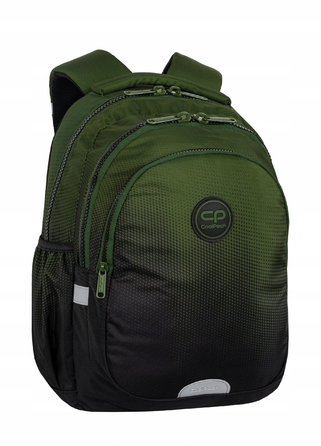 Багатовідсіковий шкільний рюкзак CoolPack, чорний з зеленим, 21 л