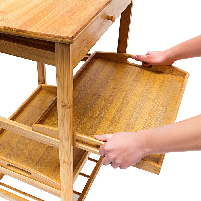 Relaxdays Kitchen Trolley JAMES L & Bottle Rack
