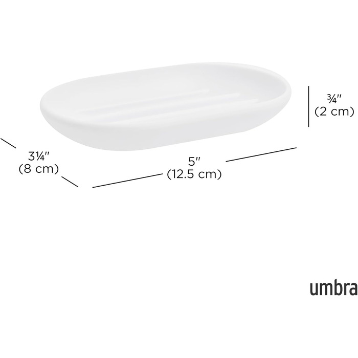 Seifenschale Umbra Touch, овальна, з Soft Touch покриттям, біла, 14 x 9 x 2 см