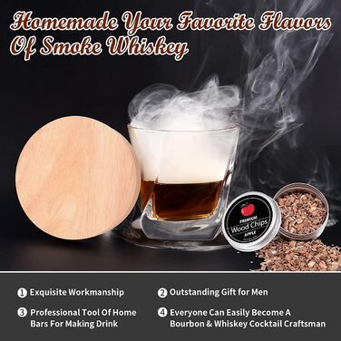 RoseFlower Cocktail Smoker Set, Nostalgie Smoker Set for Whiskey, Drinks, Bourbon, Steak, Fish and Cheese – Infused Smoke for Drinks and Food – Home/Garden/Grill - Father's Day Gift (#3)