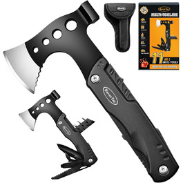 RoverTac Multitool Hatchet Men's Gift: 11-in-1 Multifunctional Tool with Axe, Knife, Hammer, Saw, Bottle Opener, Screwdriver, Nylon Sheath. Gifts for Men, Perfect for Camping, Hiking, and Survival.