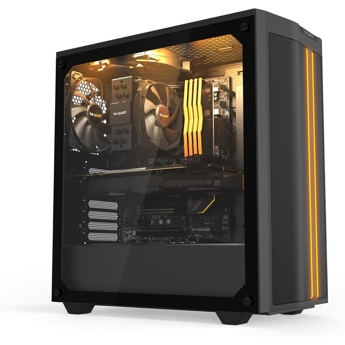 be quiet! Pure Base 500DX Black - корпус ПК з 3 вентиляторами Pure Wings 2, ARGB підсвічуванням, підтримка радіаторів до 360 мм, скло