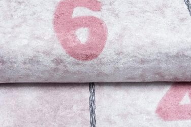 Дитячий килим TAPISO Emma, рожевий, 160x230 см, з антиковзким покриттям, принт, можна прати, ÖKO-TEX