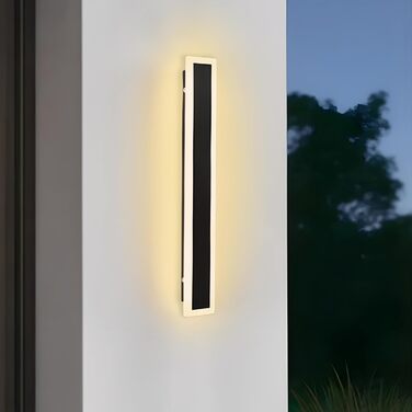 LED вуличний світильник ZTWLEED на стіну, 8W, IP65, тепле світло 3000K, 40 см, чорний, для саду, вілли, тераси