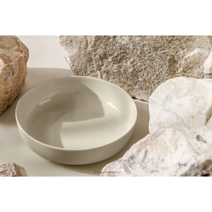 Обідній сервіз Konsimo Victo, бежевий глянцевий, набір на 6 осіб (18 предметів)