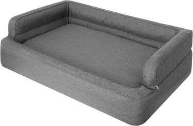 Dog bed, pet furniture, cat bed, removable cover, dog basket, dog cushion, dog lounger, sleeping places, dog sofa, XL: 96x62 cm (2: 96x62 cm, Graphite)
