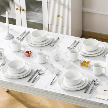 Набір кавових чашок MALACASA LUNA, 6 шт., 300 мл, порцеляна. Чашки для кави, чаю, соку, лате, капучино, какао. Можна мити в посудомийній машині та використовувати в мікрохвильовці. Білий колір.