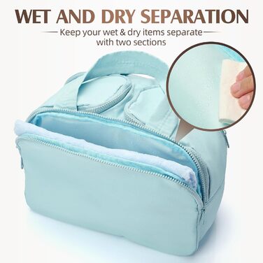 Кultурний мішечок Axcone для подорожей, великий, зручний, органайзер для косметики та аксесуарів, ручна поклажа, для жінок та чоловіків (T7151-), блакитний