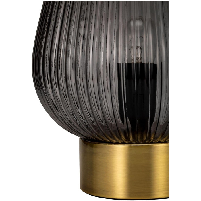 Настільна лампа Pauleen 48158 Crystal Gloom з кришталевим декором, антрацитова, E27, 40W, димчасте скло/латунь