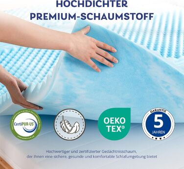 Топер для матраца EGO HOME 140x200 см, 5 см, 7 зон, піна, CertiPUR, для ліжка та дивану