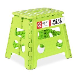 Relaxdays Folding Stool - Portable Green