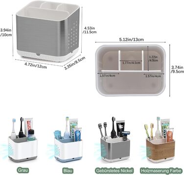 Тримач для зубних щіток електричних: органайзер для ванної кімнати, сірий