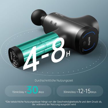 Масажер OPOVE M3 Pro 2 - професійний масажний пістолет з LED-дисплеєм, 2500 обертів/хв для зняття м'язового болю, чорний/сірий