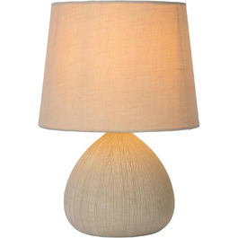 Настільна лампа LUCIDE RAMZI, бежева, діаметр 18 см, 1xE14