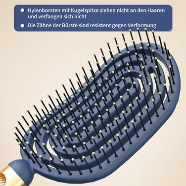 Спіральна щітка SHINLEA для розплутування волосся, швидке сушіння, масажна щітка з м'якими щетинками для мокрого та сухого волосся, підходить для жінок, чоловіків та дітей