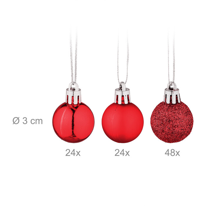 Relaxdays Christmas Baubles Set of 96