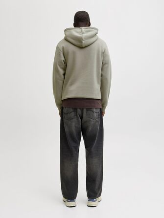 Чоловічий худі з каптуром JACK & JONES Mae однотонний, світло-сірий меланж (розмір XS, колір Vetiver)