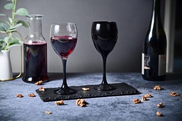 Набір келихів KROSNO Glasmark 1992: 6 шт., 300 мл, для вина, десерту, коктейлів, води, чорний, сумісний з посудомийною машиною