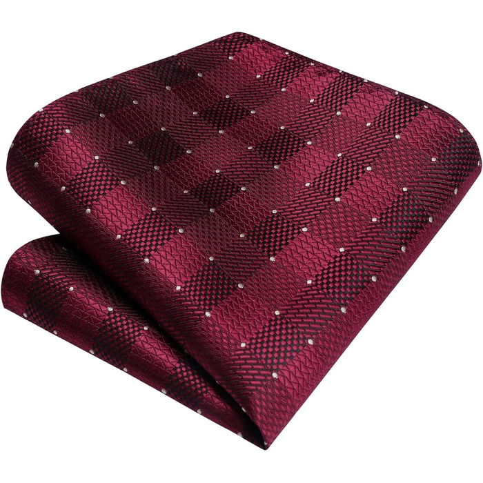 HISDERN Комплект краватки та нагрудного хустинки для чоловіків (червоно-білий)