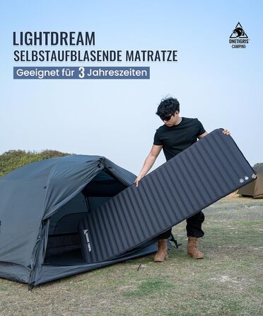 Килимок туристичний OneTigris LIGHTDREAM самонадувний, 5 см, для кемпінгу, трекінгу, автопоїздок (R-значення 4,5)
