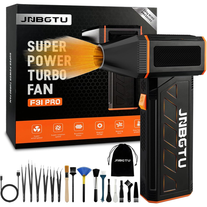 Пилосос для чищення повітрям JNBGTU F31 PRO: для ПК, клавіатури, авто, дивану. 130000 об/хв