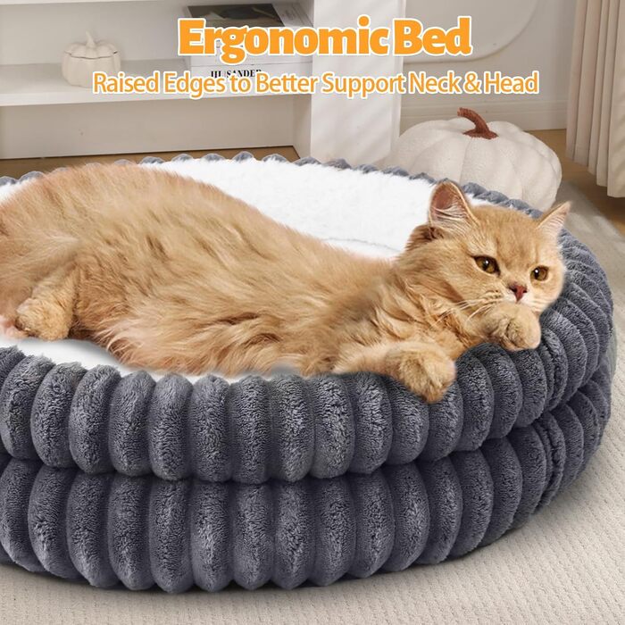 Килимок для котів XIAPIA, плюшевий, 58x20 см, сірий. М'який, теплий, ортопедичний, з нековзким дном