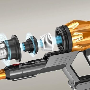 Bergxperten Orizom: Акумуляторний пилосос з автоматичним визначенням пилу | 60 хв роботи | Без мішка | Для килимів, твердих підлог та шерсті тварин | 550 Вт