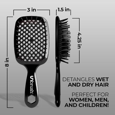 Щітка для розплутування волосся FHI Heat Unbrush, для мокрого та сухого волосся, чорна