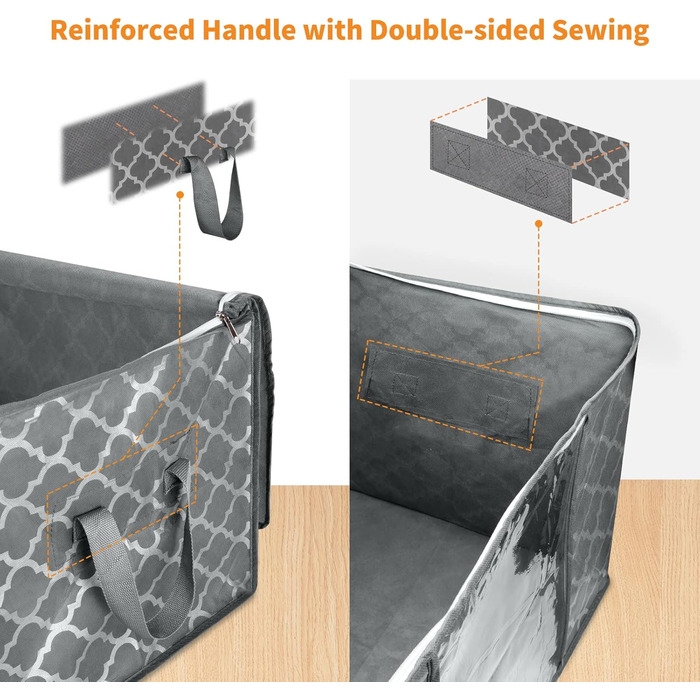 6 містких мішків для зберігання одягу Budding Joy 90л з кришкою, для переїзду та зберігання, квітковий принт